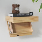 Lufushangmao Wall Hanging Shelf with Hidden Compartment, 15.75x11.02in, Requires Drilling Floating Shelves, Concealed Storage for Books, Wall Decor