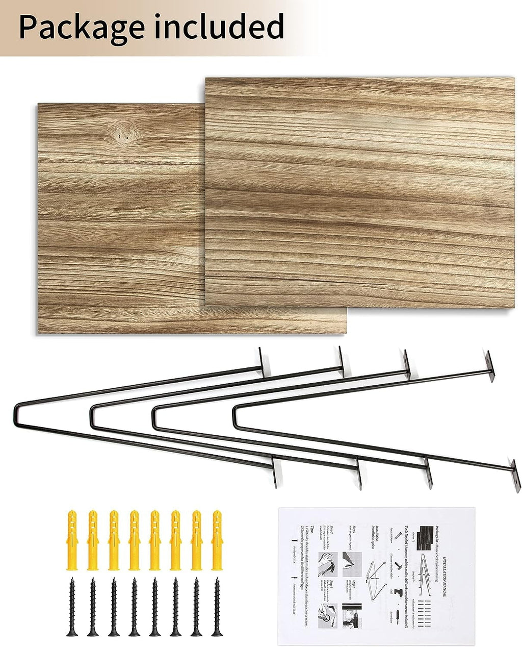 Afuly Deep Floating Shelves  Wall Shelf , Rustic Wood Wall Mounted Shelves 12 inch Large Hanging Shelves for Bathroom, Living Room,  Bedroom, Kitchen, Set of 2