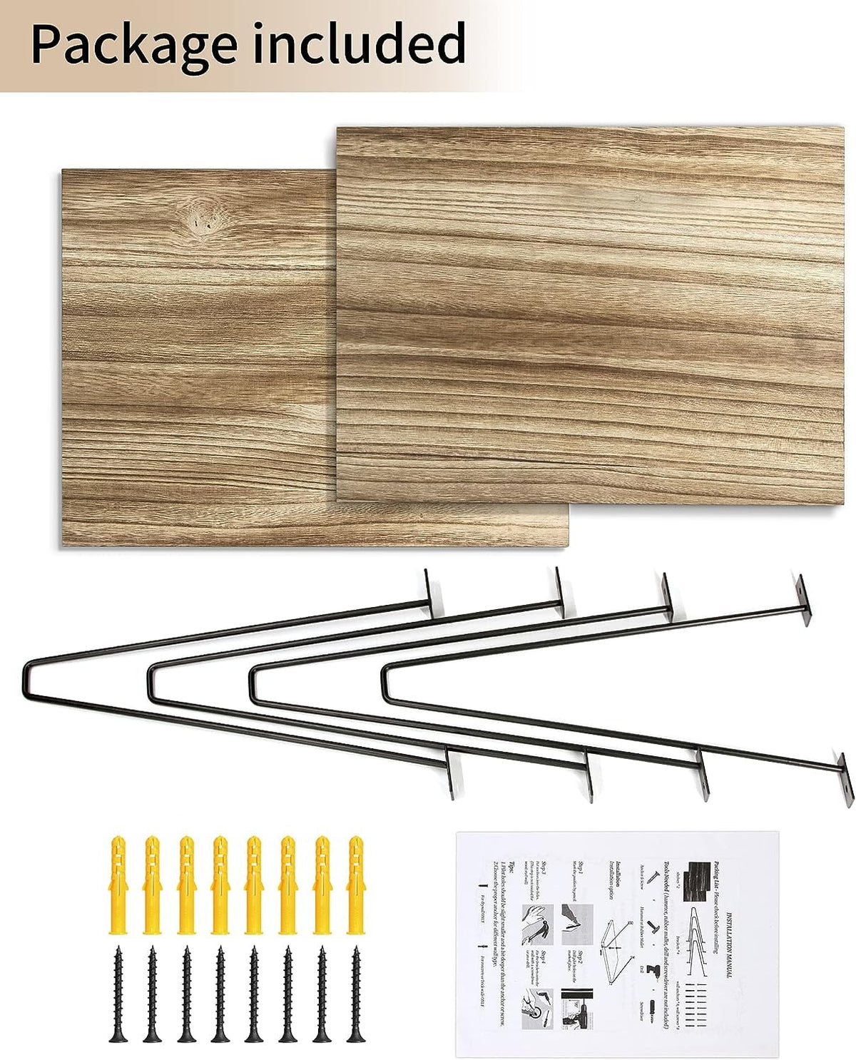 Afuly Deep Floating Shelves  Wall Shelf , Rustic Wood Wall Mounted Shelves 12 inch Large Hanging Shelves for Bathroom, Living Room,  Bedroom, Kitchen, Set of 2