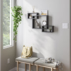 Ballucci Interlocking Floating Shelves, Horizontal or Vertical Display Cube Wall Mount Shelf, Black