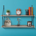 Sorbus Floating Shelf with Metal Brackets, 24"L x 6" W x 16" H Wall Mounted Rustic Wood Wall Storage