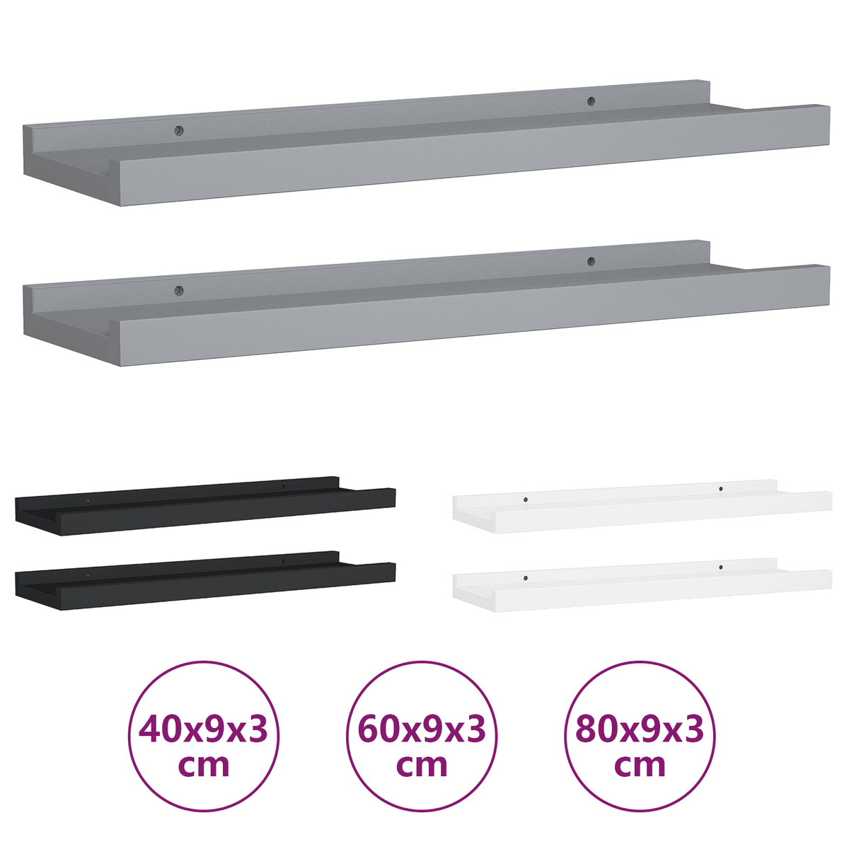 vidaXL Wall Shelves Floating Shelves Wall Mounted Display Shelves for Book