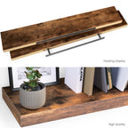 Ballucci 48" Floating Shelves, 2-Pack Wood Wall Shelf Set with Invisible Brackets, 8" Deep, Rustic Brown