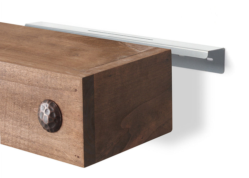 DRAKESTONE Farmhouse Floating Shelf w/ Clavos, 2-Pack - Walnut