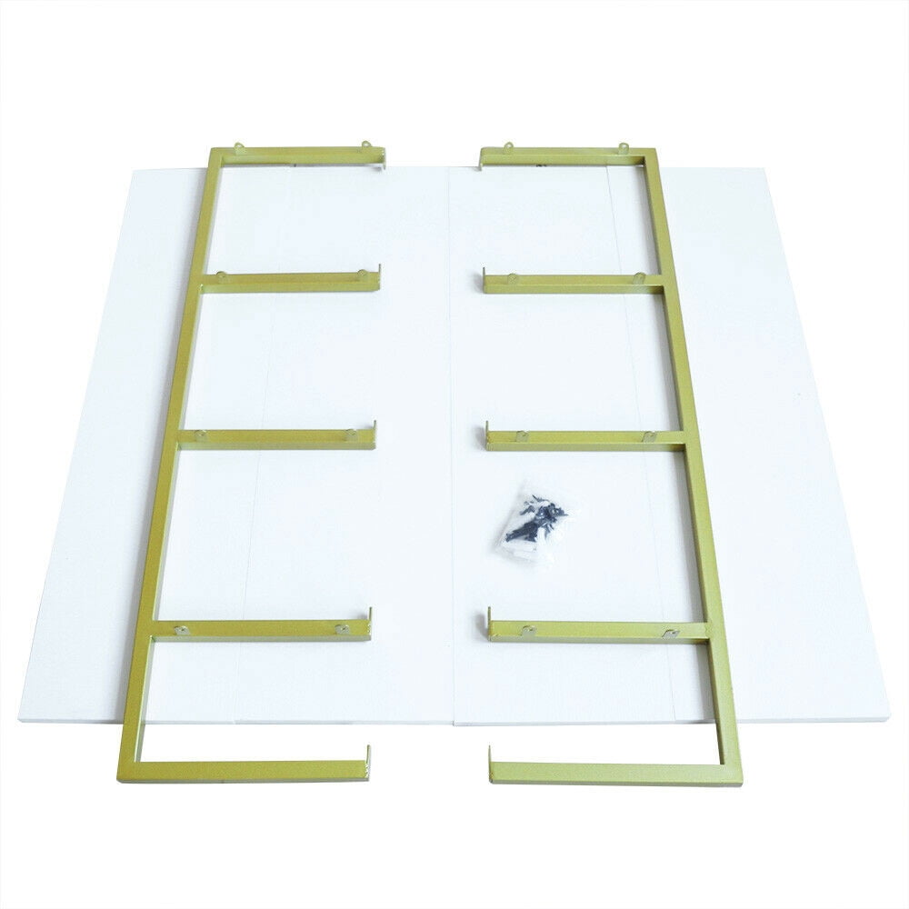 CNCEST 36" 4-Tier Floating Shelf w/ Metal Bracket - Modern Metal Wall Mounted Book Storage