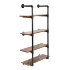 Industrial Pipe Shelving Wall Mounted Rustic Metal Floating Shelves, Steampunk Real Wood Book Shelves For A Living Room, Supermarket, Bedroom