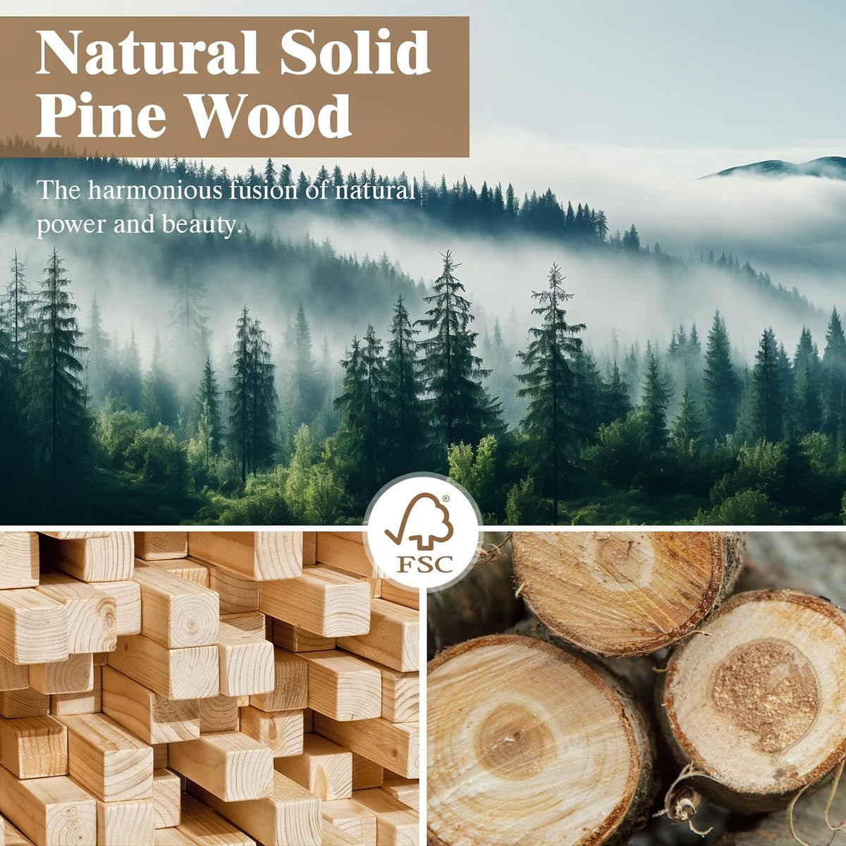 Woodty Eco 60 in x 5 in Pine Natural Farmhouse Fireplace Mantel
