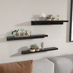 Giftgarden 36 inch Floating Shelves Set of 3, Wall Mounted Picture Ledge Shelf for Home, Office, Bedroom, Living Room, Kitchen Decor, Black