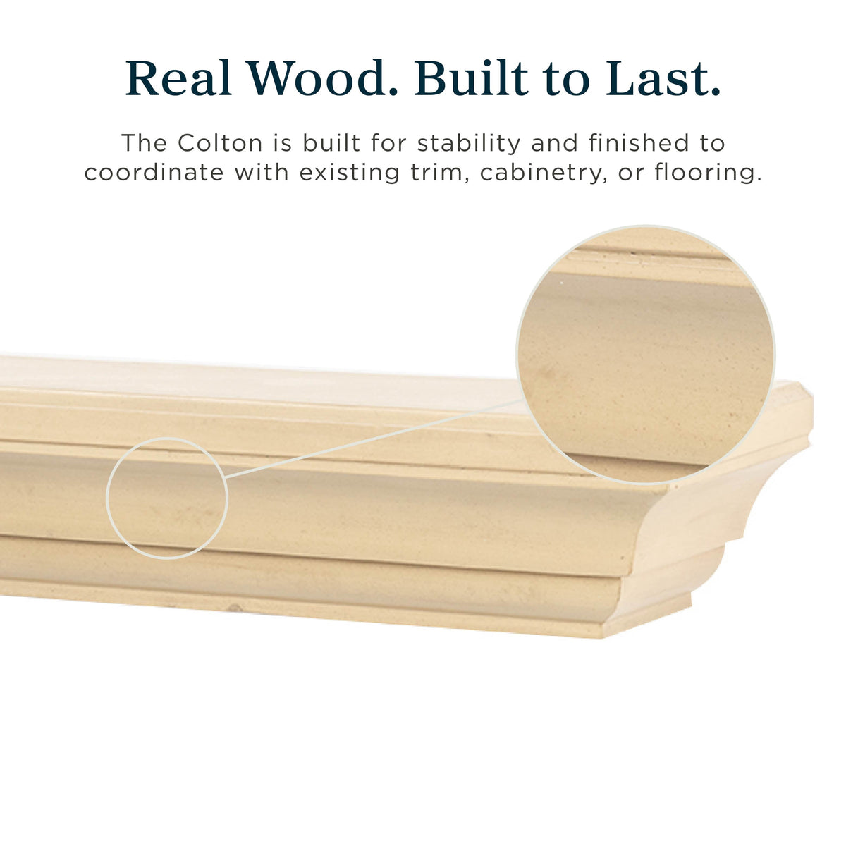Mantels Direct Colton 60" Floating Wood Fireplace Mantel Shelf - Unfinished