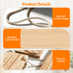 AMTPM Hanging Shelves for Wall, 5 Tier Boho Wall Decor Hanging Plant Shelf Floating Shelves Rope Rustic Wood Organizer Storage Hanger Rack for Aesthetic Home Bedroom Kitchen Bathroom