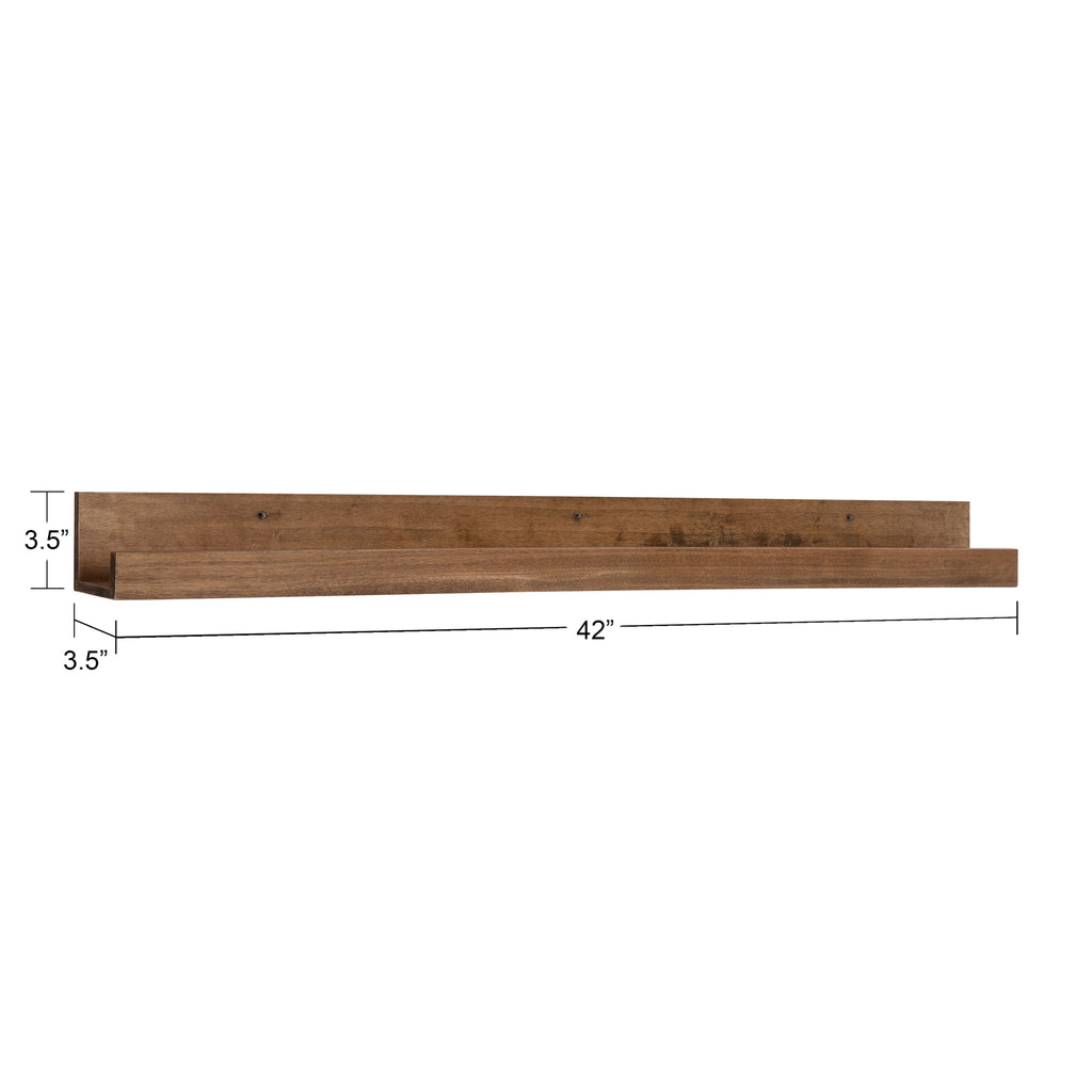 Kate And Laurel Wood Floating Shelf, 42 In x 3.5 In, Brown