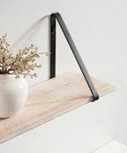 Kate and Laurel Soloman Wooden Floating Wall Shelves, Set of 2, White and Black, Decorative and Functional Floating Shelf for Storage and Display on Wall