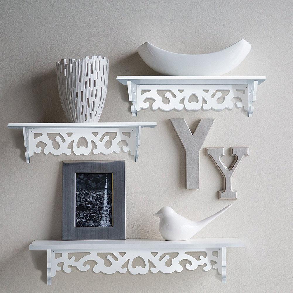 YLSHRF Display Wall Shelf, Wall Shelves,Set of 3 Shabby Floating Wall Shelves Bookshelf Display Wall Shelf Storage Rack