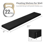 Sorbus Extra Long Floating Rectangle Shelves – 35" L x 9" D x 1.5" H Faux Wood Wall Shelves
