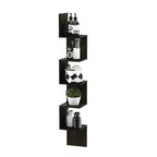 Furinno 5 Tier Wall Mount Floating Corner Square Shelf, Espresso