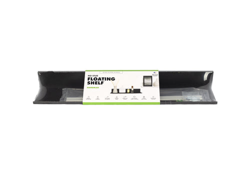 (2 pack) Hangman No Stud Floating Shelf - 24"- Black - Aluminum - Level and Hardware Included - No Drills or Anchors Needed