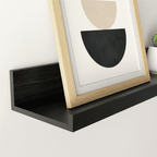 Floating Shelves for Wall Set of 5,Large Wall Shelves for Bathroom, Bedroom, Kitchen, Living Room Storage and Decoration, Black Picture Ledge