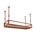 ToppiJoy Industrial Vintage Bar Floating Shelf, Ceiling Mounted Hanging Wine Bottle Holder, Shelf Champagne Glass Rack, for Bar Home (Bronze)