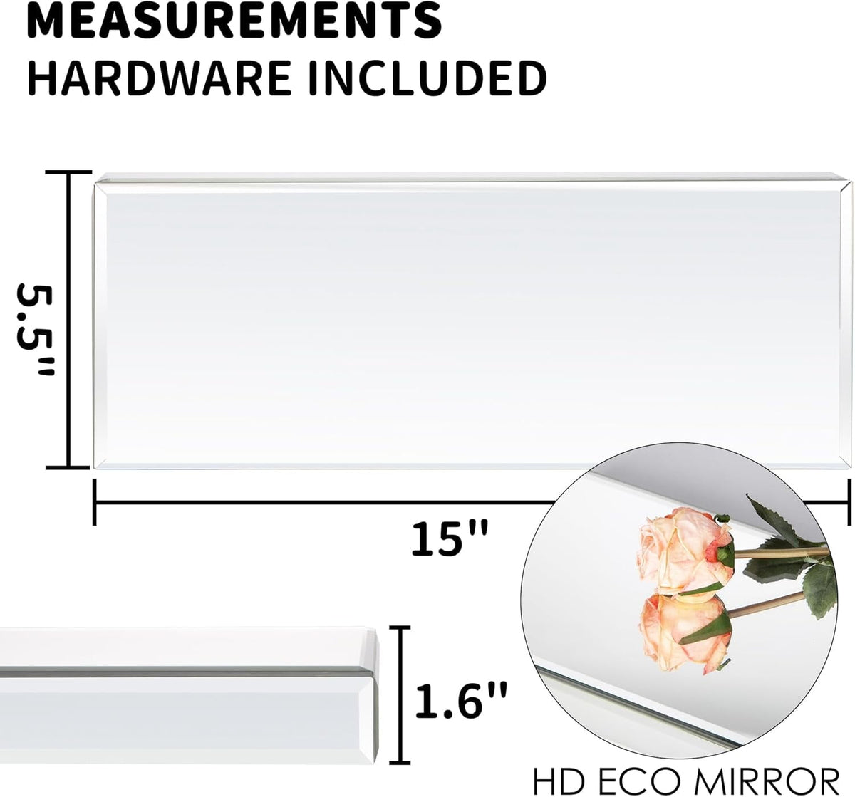 SHYFOY Mirrored Floating Shelves for Wall Set of 3 Glass Wall Shelves for Bathroom Decor, Wall Mounted Shelves for Living Room Kitchen