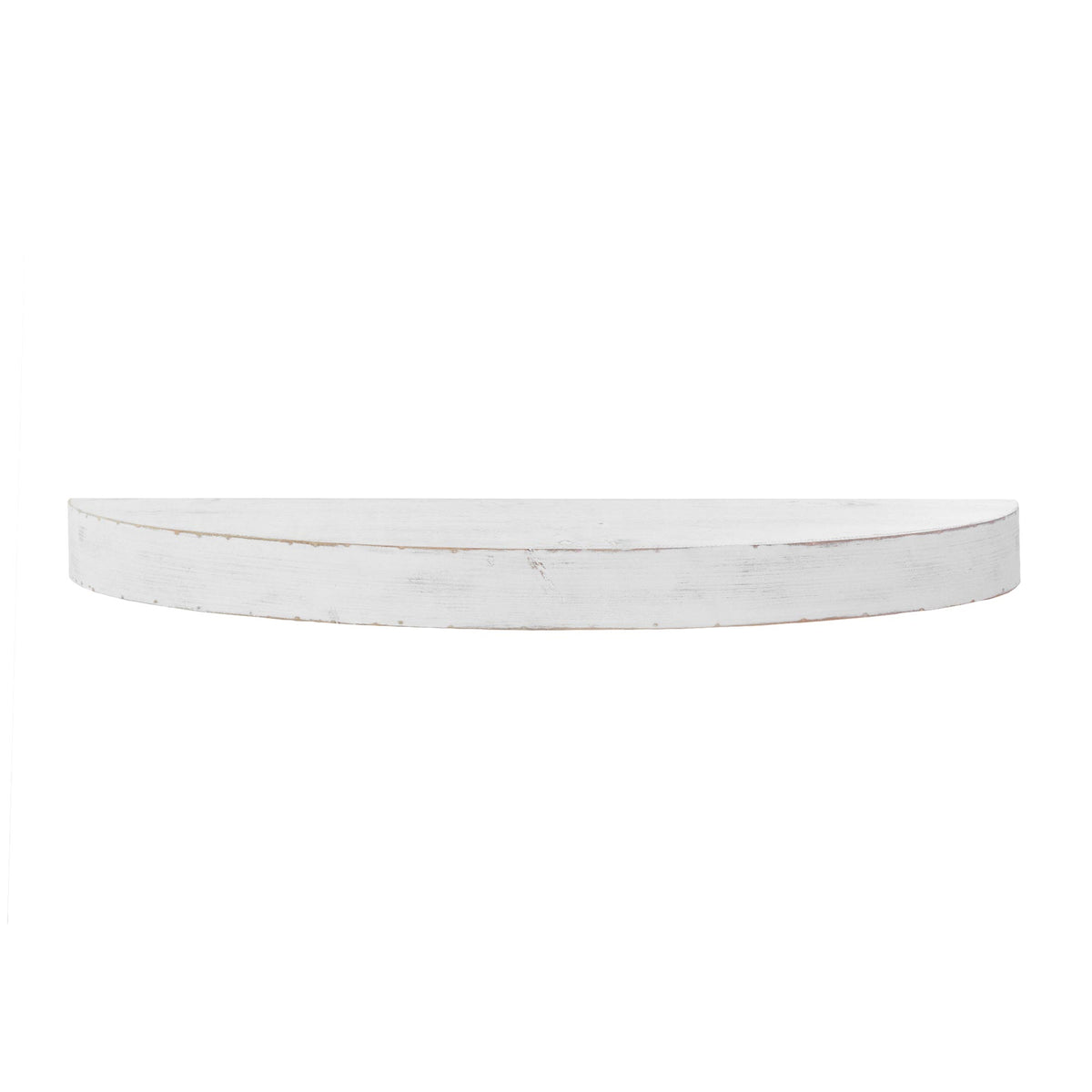 American Art Decor Large Rustic Round Oval Wood Decorative Floating Wall Mounted Shelf - White - 36" L x 3" H x 10" D