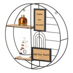 Vintiquewise 4-Tier Floating Circular Silhouette Wall Shelf - Metal Wall-Mounted Display Shelf, Multi-Functional Wall Storage - Perfect for Entryway, Bathroom, Bedroom, Living Room or Office, Gold
