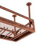 ToppiJoy Industrial Vintage Bar Floating Shelf, Ceiling Mounted Hanging Wine Bottle Holder, Shelf Champagne Glass Rack, for Bar Home (Bronze)