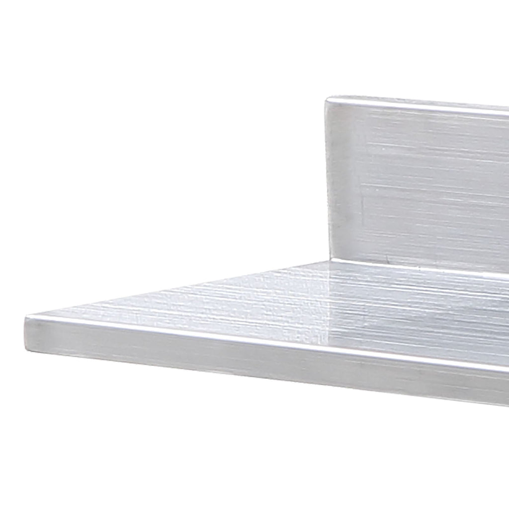 Wall-Mounted Stainless Steel Floating Shelf, 430 Stainless Steel, 44 lbs Capacity, L-Shape Design, for Kitchen Bedroom Garage