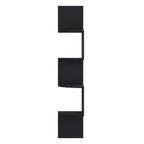 Lisonu Modern 4-Tier Wall Shelf, Black Vertical Floating Bookshelf for Living Room, Space-Saving Display Shelf, Engineered Wood