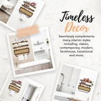 Autumn Alley Farmhouse Floating Shelves for Bathroom – Above Toilet Shelves with Rattan Basket Caning Organizer, Wood Floating Shelf Bathroom Storage, Wall Shelves Bathroom Décor, 3 Tier