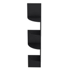 Lisonu Modern 4-Tier Wall Shelf, Black Vertical Floating Bookshelf for Living Room, Space-Saving Display Shelf, Engineered Wood