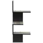 Furinno Rossi Modern 3-Tier Wall Floating Corner Shelf, French Oak Grey/Black