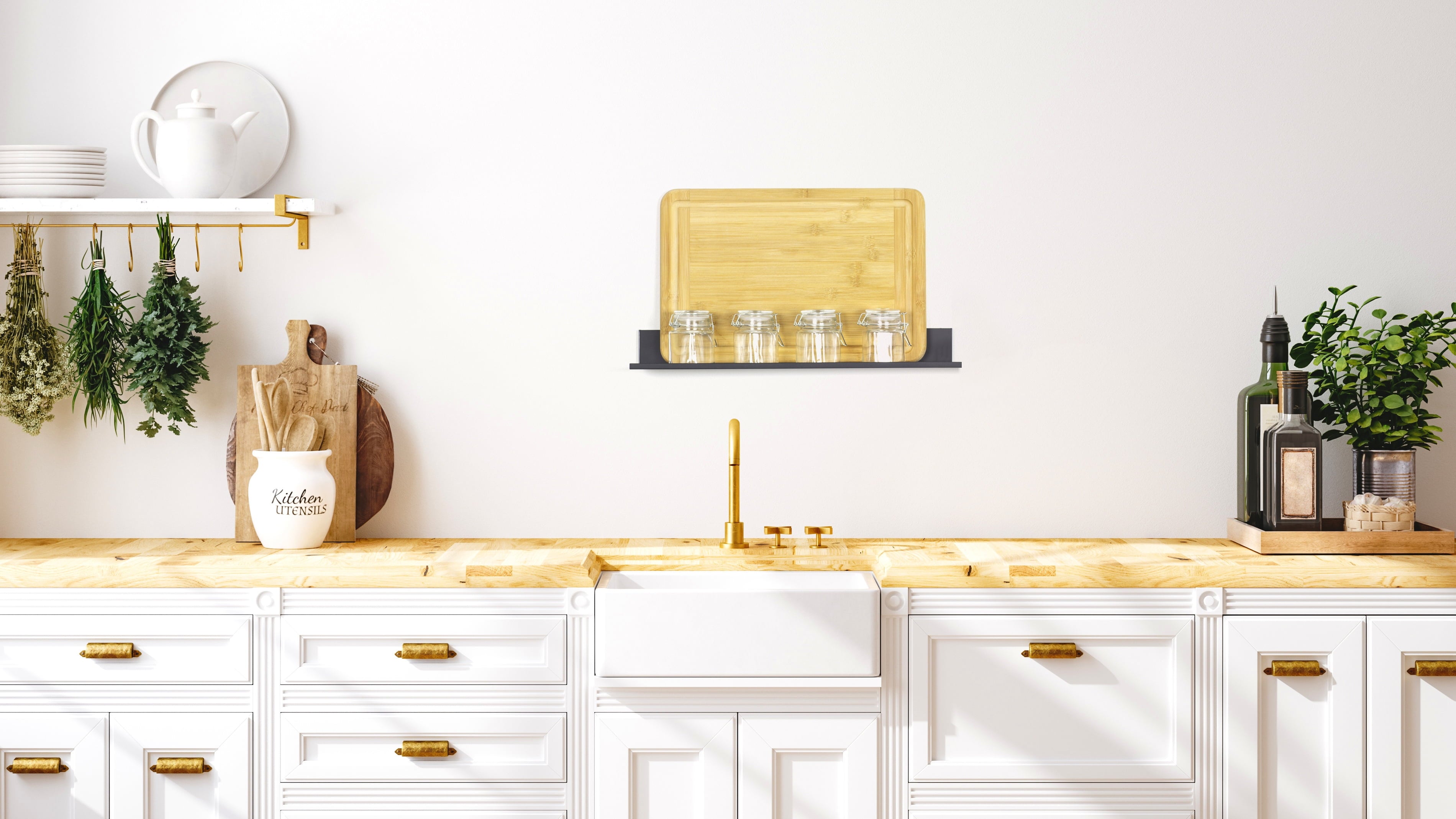 (2 pack) Hangman No Stud Floating Shelf - 24"- Black - Aluminum - Level and Hardware Included - No Drills or Anchors Needed