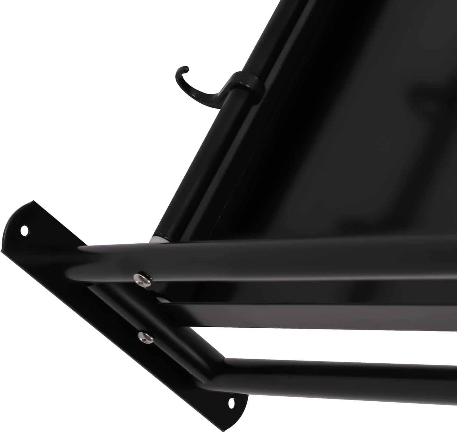 Miumaeov 20 x 15'' Carbon Steel Wall Shelf with 6 Hooks Wall Mounted Rack for Microwave or Household Grade Wall Mount Shelf with Fixing Kit Multifunctional Floating Shelves (Black)