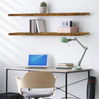 Sorbus 55in Extra-Long Floating Shelves, Wall-Mounted Storage with Hidden Brackets, Brown 2-Pack