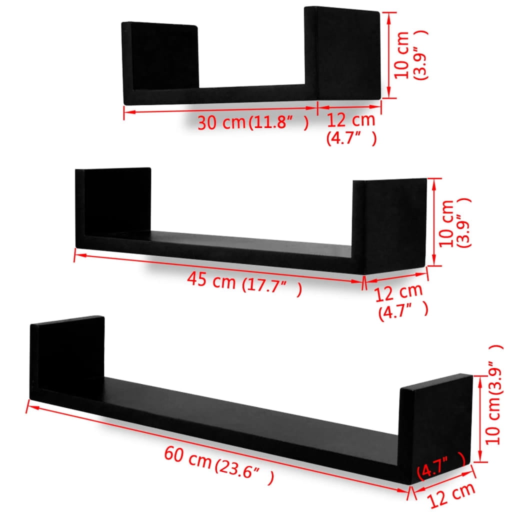 vidaXL Wall Shelves Floating Shelves Wall Mounted Display Shelves for Book DVD