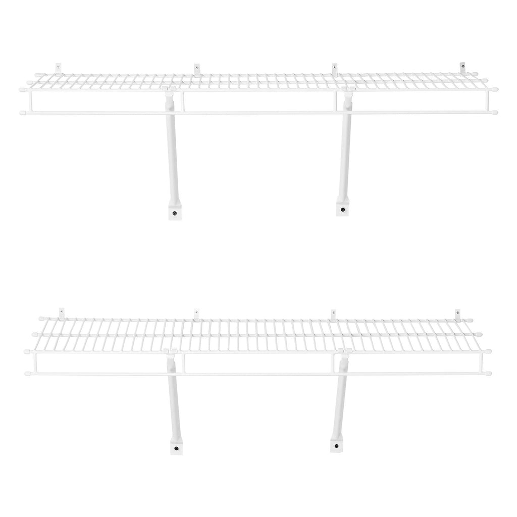 Set of 2 Wire Shelf Kit, 3 ft Wall Mounted Wire Shelves, Heavy-Duty Carbon Steel Hanging Shelf, Floating Wall Storage Shelves with Dip Coating, for Closet, Bedroom, Living Room, Office, Pantry