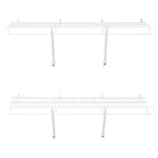 Set of 2 Wire Shelf Kit, 3 ft Wall Mounted Wire Shelves, Heavy-Duty Carbon Steel Hanging Shelf, Floating Wall Storage Shelves with Dip Coating, for Closet, Bedroom, Living Room, Office, Pantry