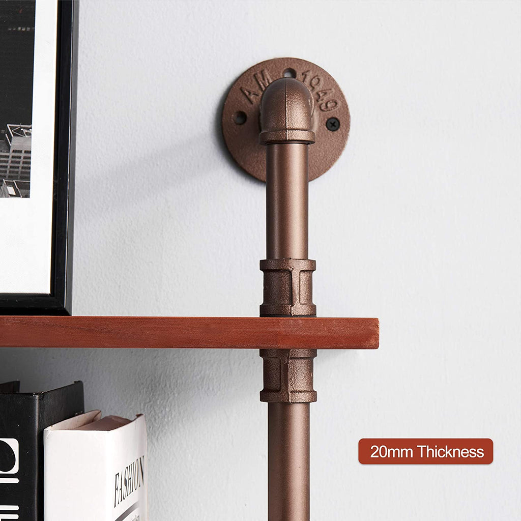 Ivinta 2-Tier Shelf Industrial Pipe Shelving Farmhouse Floating Shelves Wall Bookshelf for Kitchen Living Room Bathroom