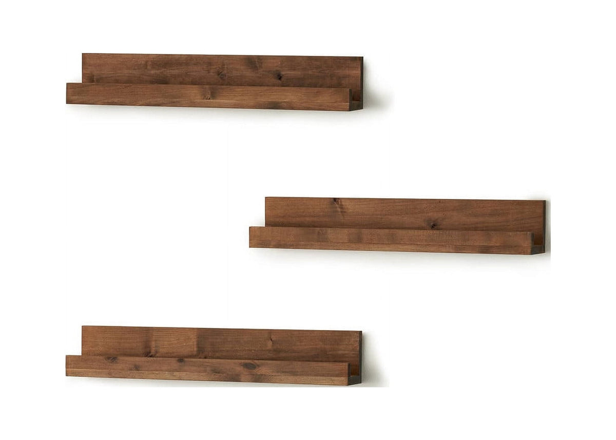 DRAKESTONE Floating Book and Display Shelf (3-Pack) - Walnut