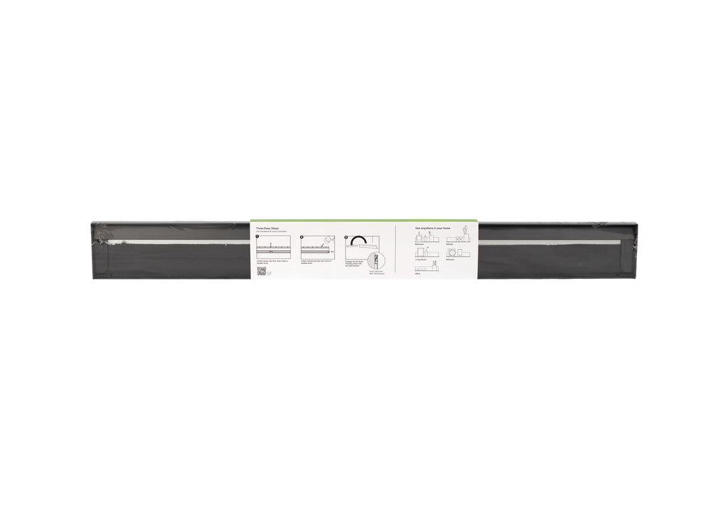 (2 pack) Hangman No Stud Floating Shelf - 24"- Black - Aluminum - Level and Hardware Included - No Drills or Anchors Needed