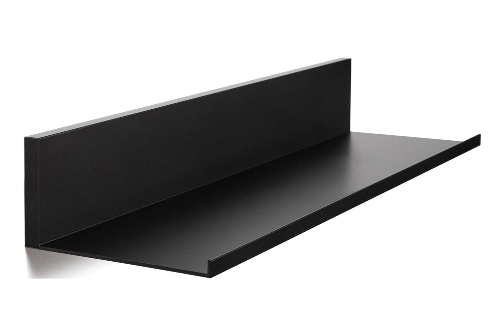 (2 pack) Hangman No Stud Floating Shelf - 24"- Black - Aluminum - Level and Hardware Included - No Drills or Anchors Needed