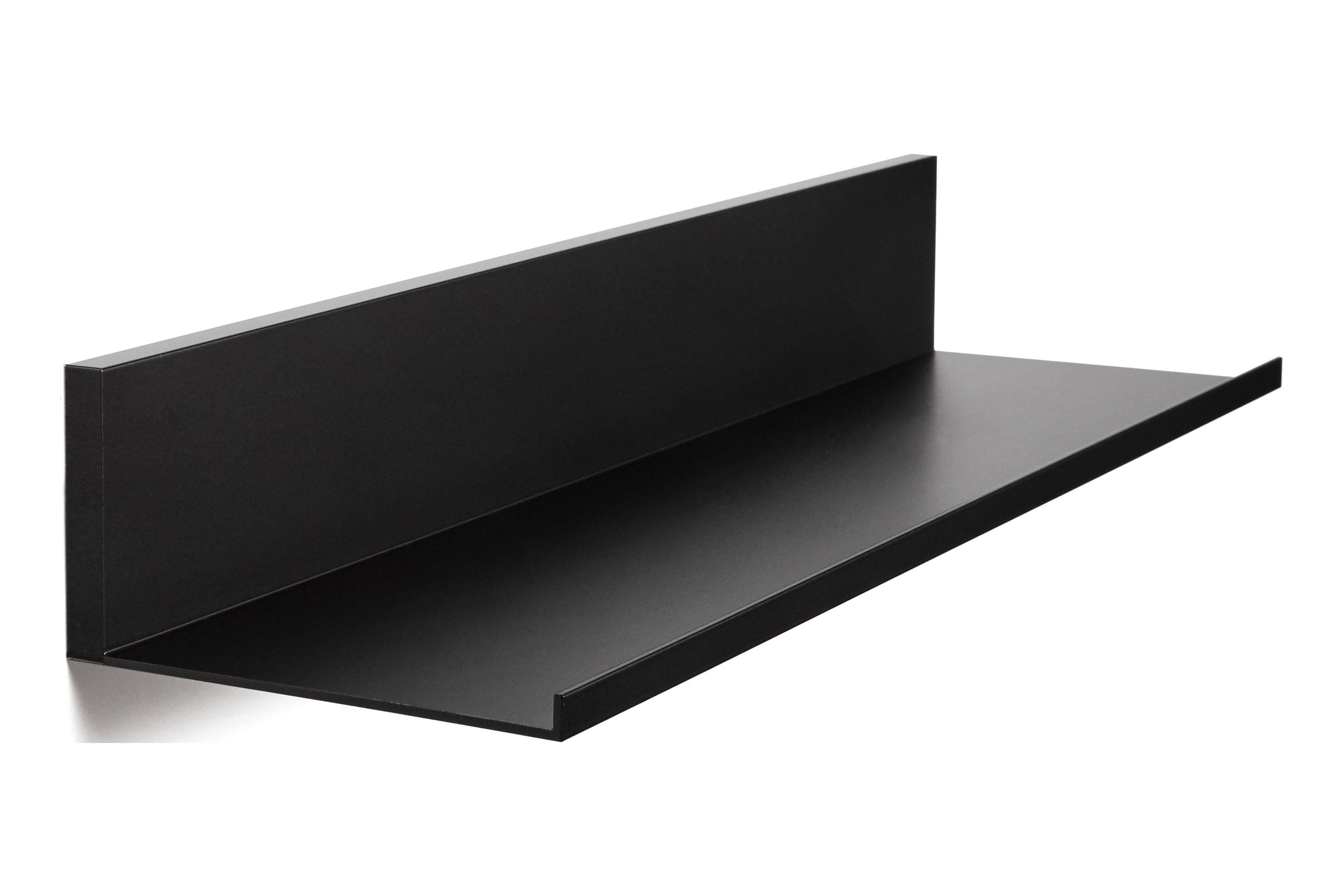 (2 pack) Hangman No Stud Floating Shelf - 24"- Black - Aluminum - Level and Hardware Included - No Drills or Anchors Needed