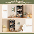 Olakee Wall Mount Perfume Organizer & Large Cologne Display Case, Wood, Black