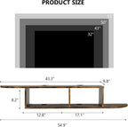 Floating TV Stand, 55" Floating TV Shelf with Storage, Floating Entertainment Center Wall Shelf for Living Room, Floating Shelf for Under TV, Bedroom, Walnu