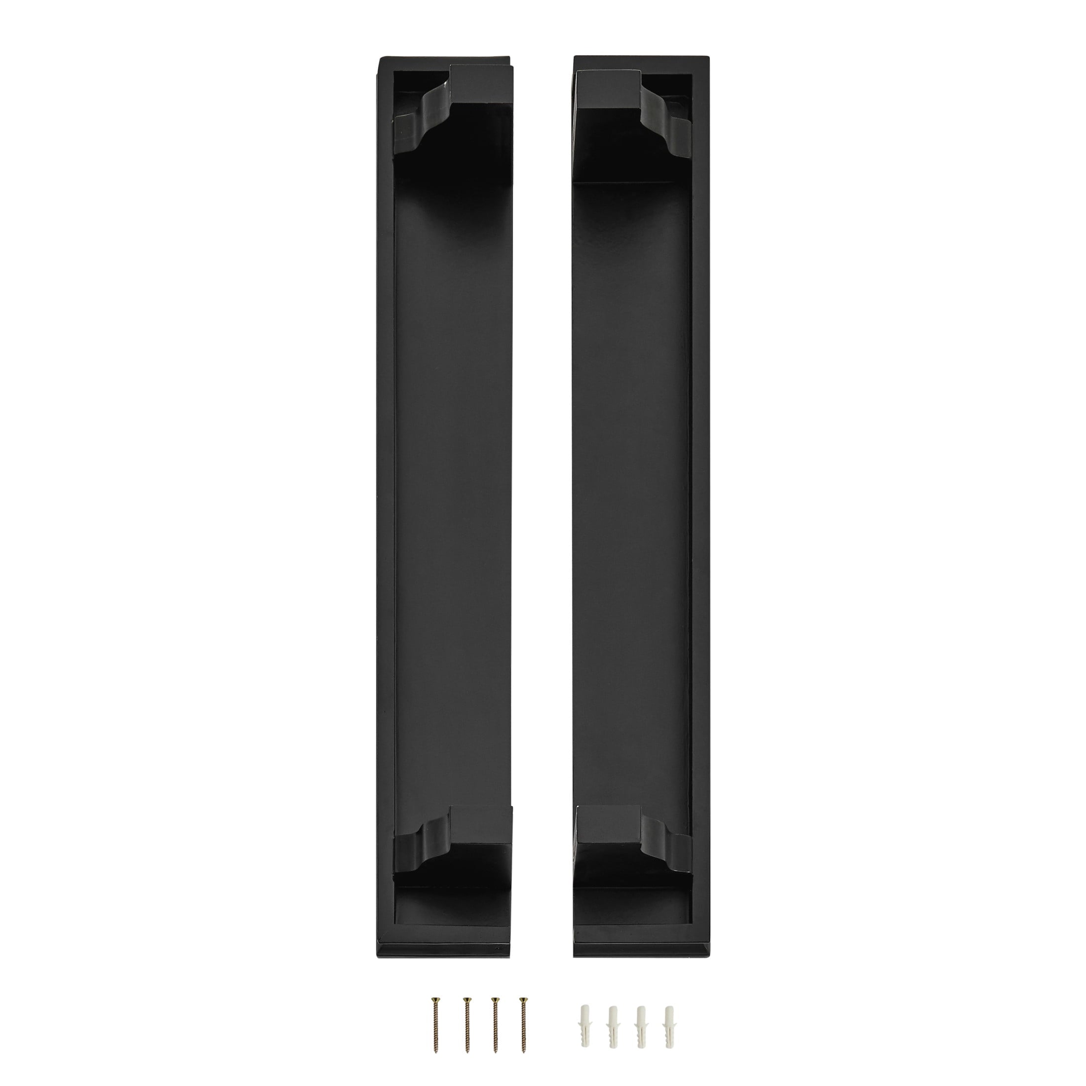 Danya B. Decorative 24" Floating Wall Décor Display Ledge Shelves – (Set of 2) - Black