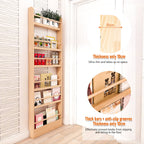 VGBYUJ 6 Tier Behind The Door Bookshelf, 70" Behind The Door Storage Organizer, Wall Mount Bookcases for Narrow Space, Solid Wood