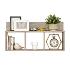 Danya B. Modern 3 Cube Floating Wall Shelf with Display Ledge - Easy to Hang Wall Mounted Triple Cubby Shelf - Oak