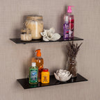 Danya B Glass Floating Shelves - Set of 2