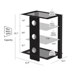 FITUEYES Metal Floating Shelves, 23.6" x 17.9", Black