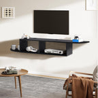 Floating TV Stand, 55" Floating TV Shelf with Storage, Floating Entertainment Center Wall Shelf for Living Room, Floating Shelf for Under TV, Bedroom, Walnu